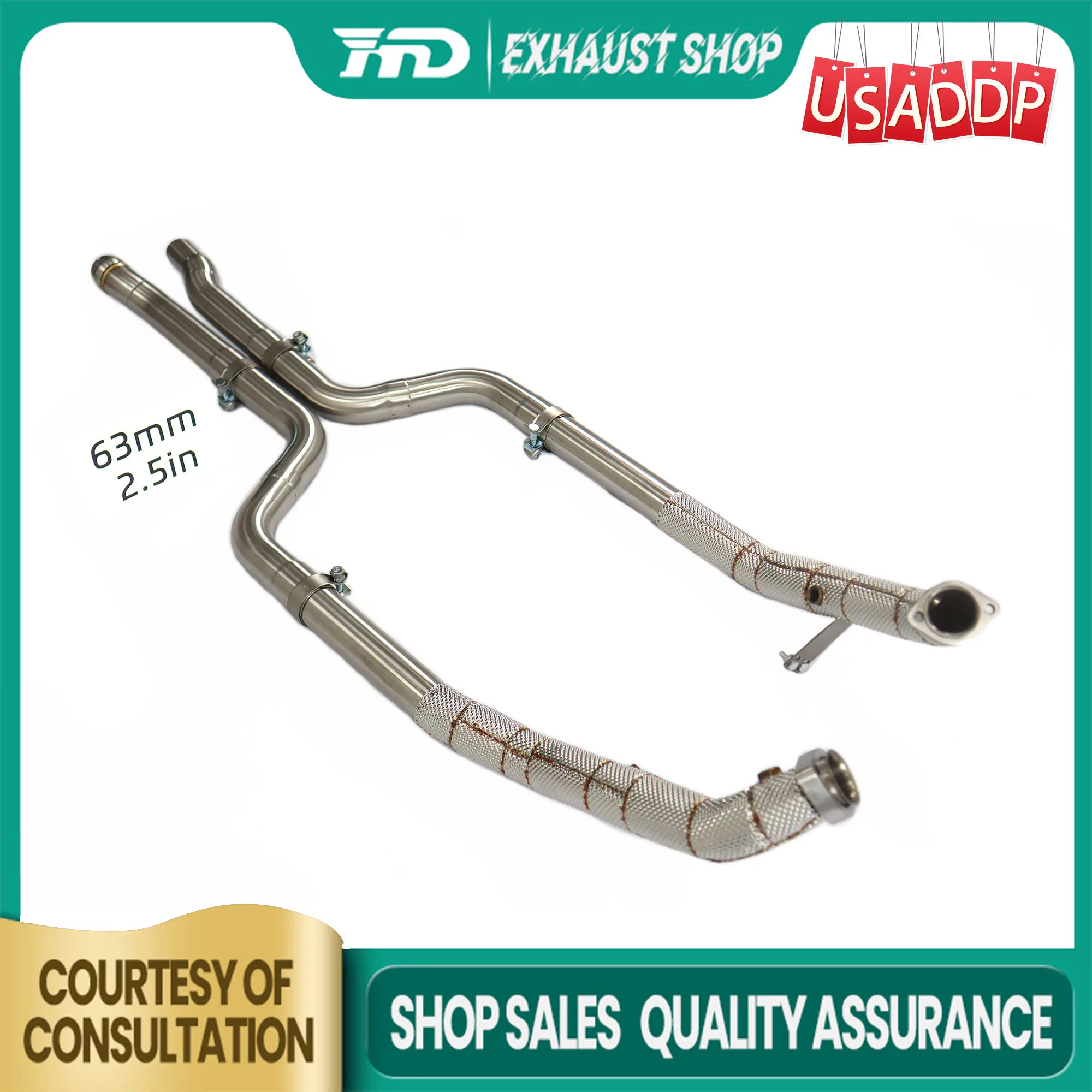 

HMD SS304 Downpipe for Mercedes E350 w212 C207 3.5L with Heat shield Exhaust system Long shelf life