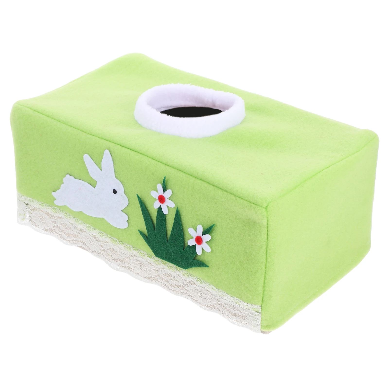 

Cute Easter Bunny Tissue Box Cover Rectangular Fabric Organizer Soft Foldable Storage Dispenser Case Car Home Bathroom Living