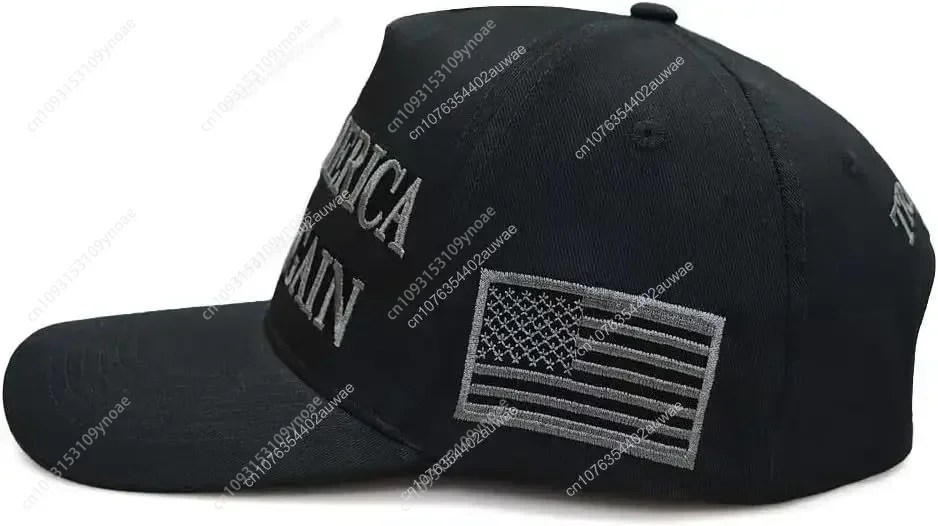 Donald Trump Musk 45-47 Never Surrender MAGA Hat 2024 America Great Trump Musk Black Hat USA Haftowana regulowana czapka z daszkiem