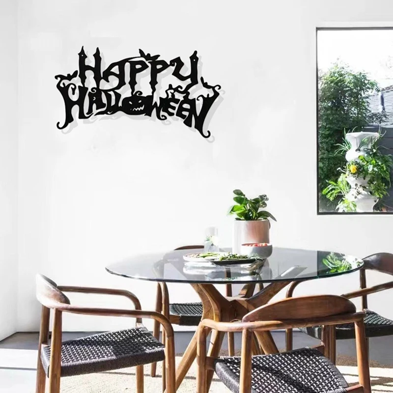 Halloween thema decor, kunst aan de muur decoraties, binnen woonkamer zwart klassiek kamer decor wand decor metalen muur opknoping-AT81