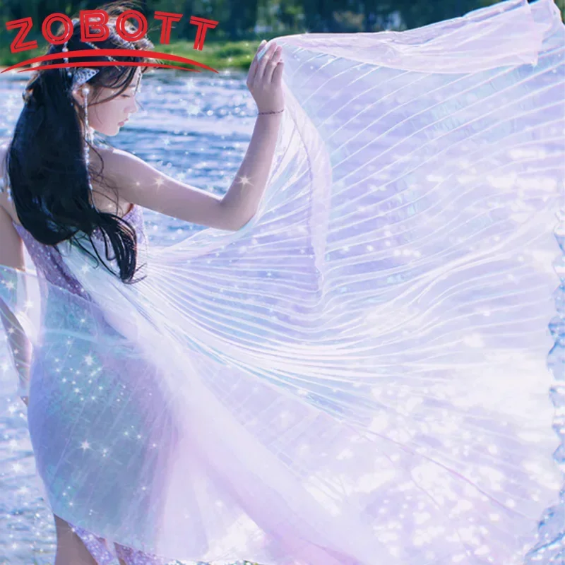 Transparent Color Stage Performance Props Oriental Dance Accessories Plus Size Egyptian Wings Belly Dance Isis Wings 300 Degrees