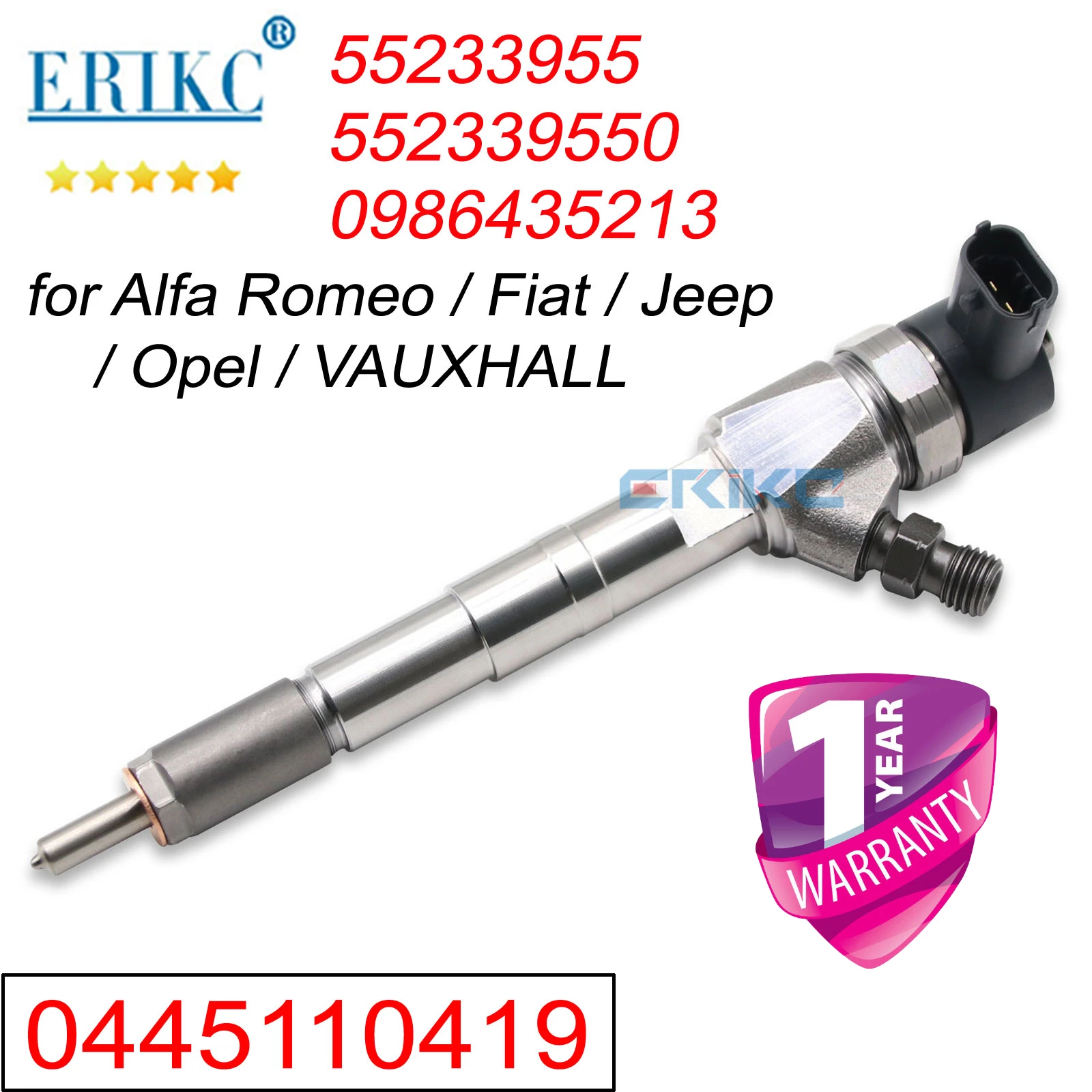 0445110419 Diesel Injector 0986435213 0 445 110 419 For Opel Vauxhall Combo Fiat 500X Alfa Jeep 55233955 552339550