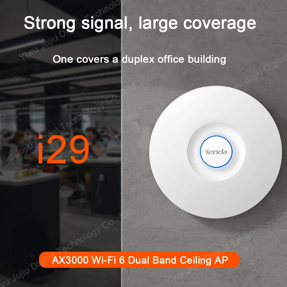 New Tenda  I29  AX3000 Wi-Fi 6 AP POE Gigabit Access Point 2.4GHz 5GHz 1000mbps network Wifi Router Dual Band Wireless AP