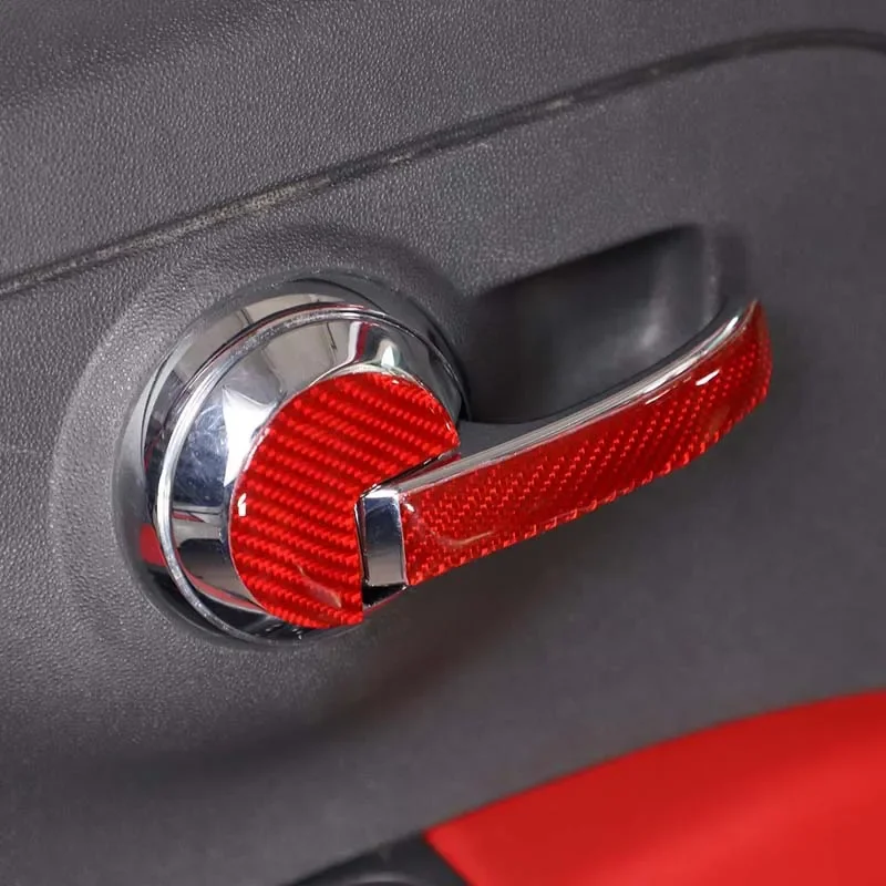 For 2011-2019 Fiat 500 Soft Carbon Fiber Style Car Styling Car Door Inner Handle Sticker Car Interior Protection Accessories