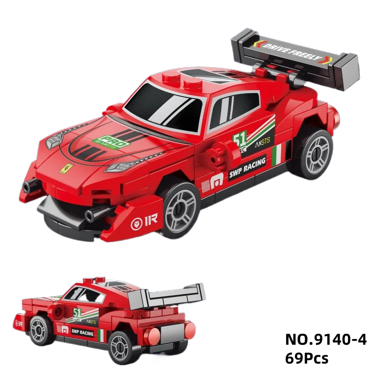 مدينة سرعة سباق السيارات سباق السيارات نموذج اللبنات الفنية مركبة سيارات رياضية لعب الطوب هدية للأطفال الأولاد #4