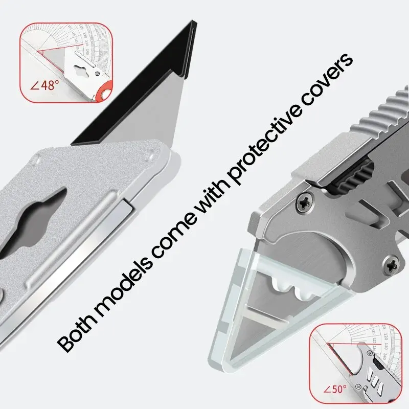 AIRAJ Multifunctional Utility Knife Retractable Sharp Cut Heavy Duty Steel Break 18mm Blade Paper Cut Electrician Professional