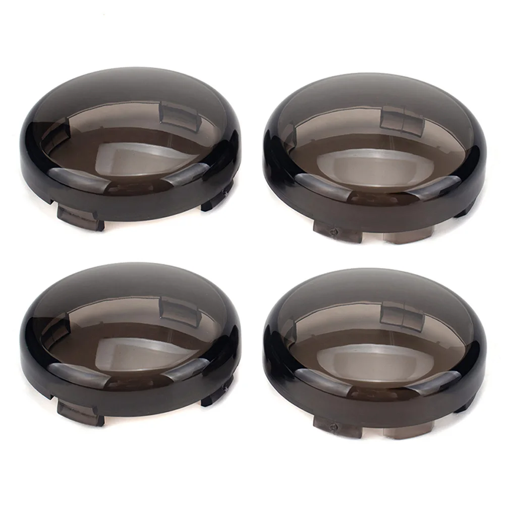 4Pcs Front Rear LED Turn Signal Indicator Smoke Lens Cover for Harley Softail Heritage Blackline Breakout