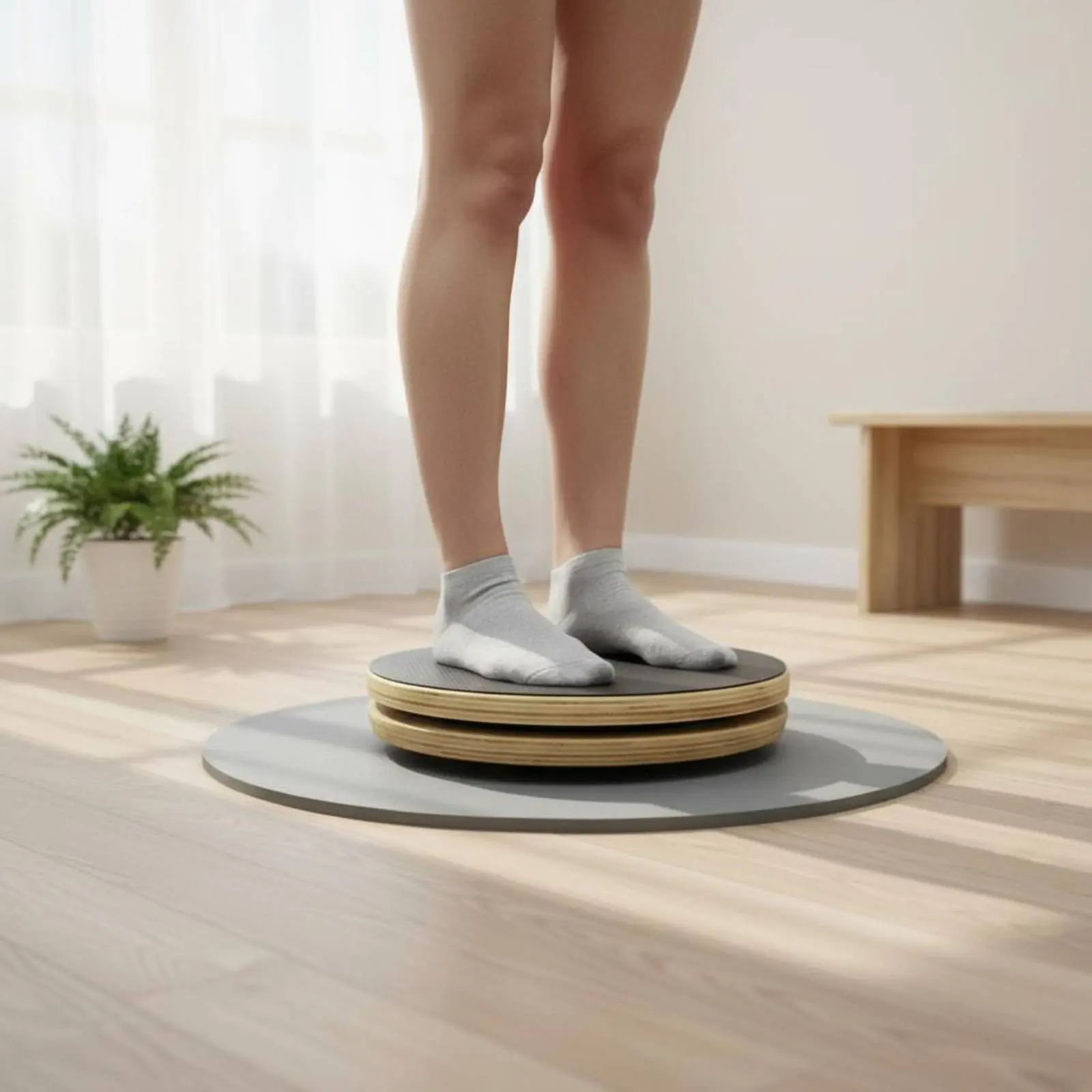 

2 Pieces Wooden Pilates Disc Stretching Pilates Rotation Board Rotating Disc Long-Lasting Twisting Board Portable