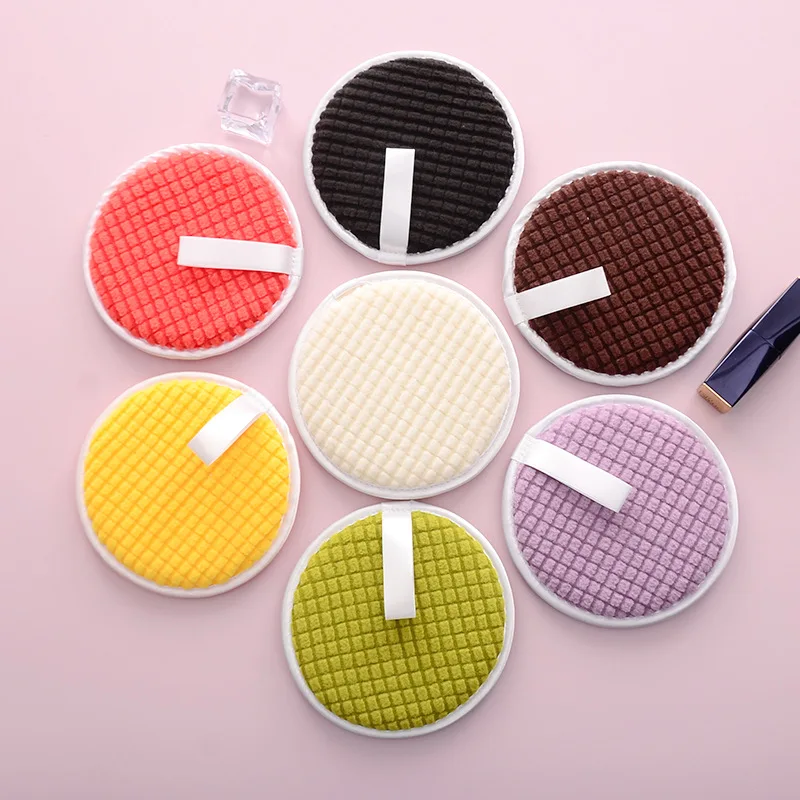 1Pc Microfiber Make-Up Remover Pads Ronde Herbruikbare Wasbare Katoenen Doekjes Cleaning Pads Gezicht Handdoek Poeder Puff Make Up Gum