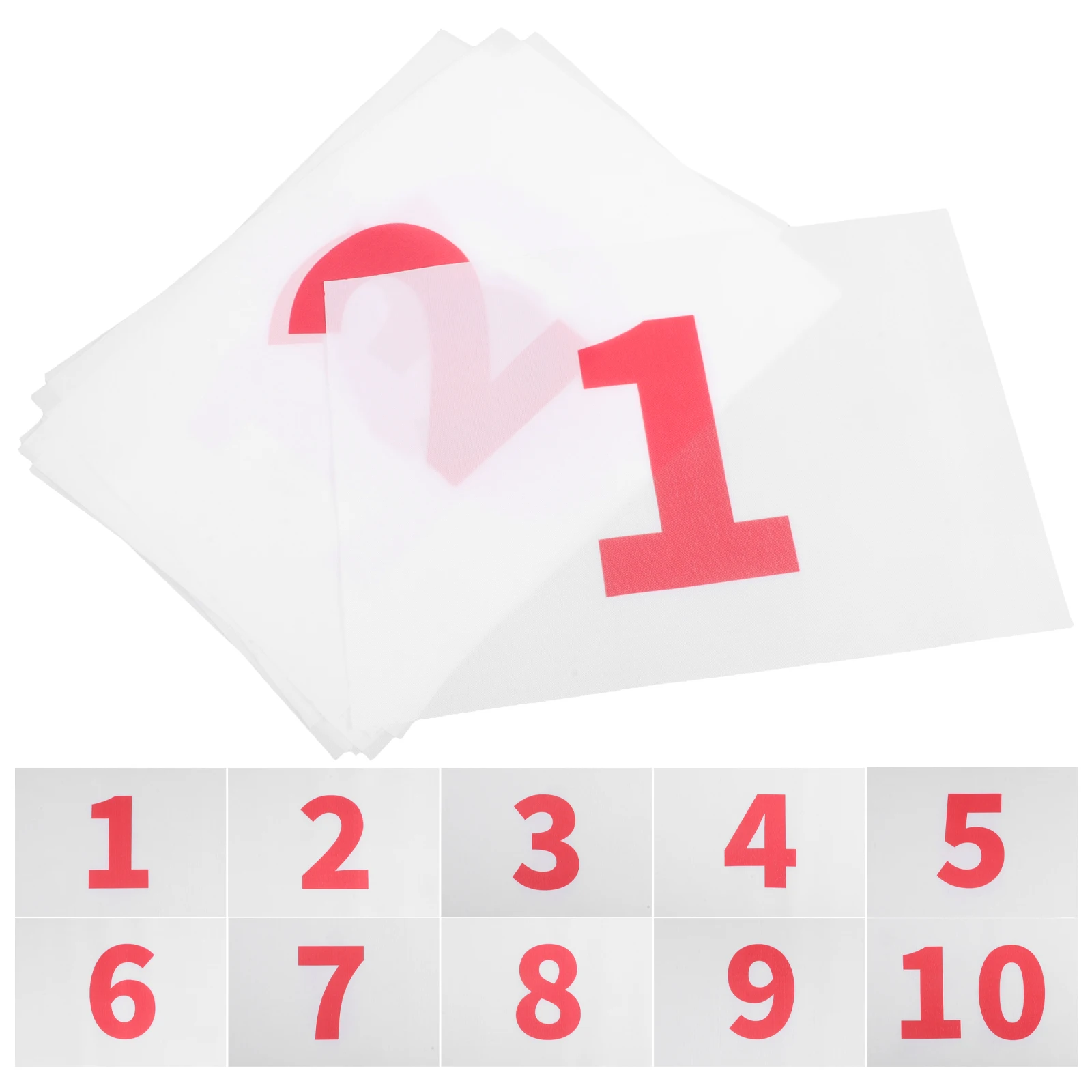 

10pcs Sports Number Plate Clear Visibility Weather Resistant Race Bibs for Runners Marathon Competition NumbersReusable