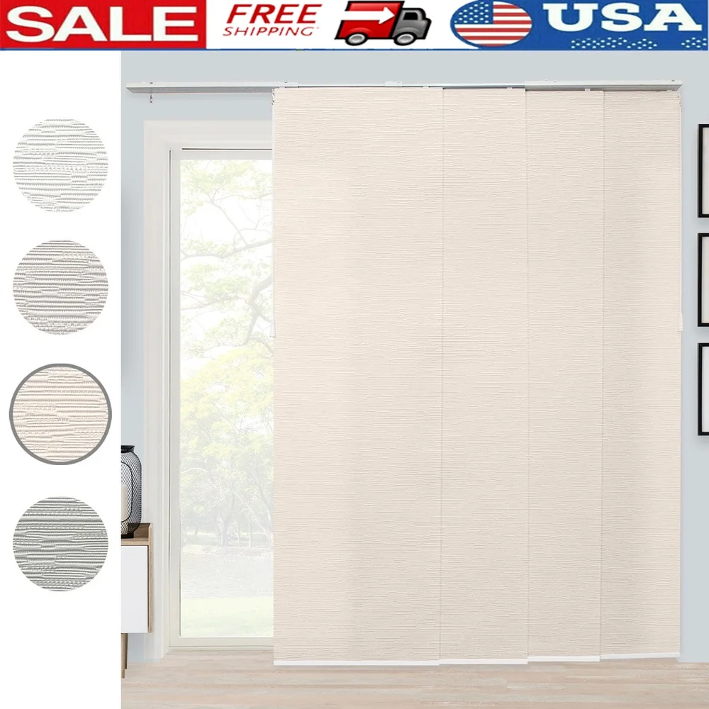 

Adjustable Sliding Panel Blinds Glass Doors Energy Efficient Light Filtering Customizable Easy Installation Room Divider