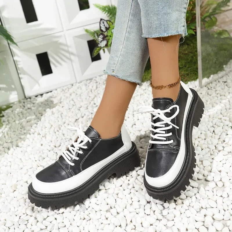 2025 Hot Sale Ladies Shoes Plus Size Women's Vulcanize Shoes Platform Women Sneakers Round Toe Mixed Colors Ladies Casual Shoes