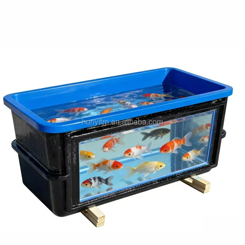 FRP Fish Tank Aquarium Pond Custom Size Round Rectangular for Koi Marine Aquaculture OEM Factory for aquariums