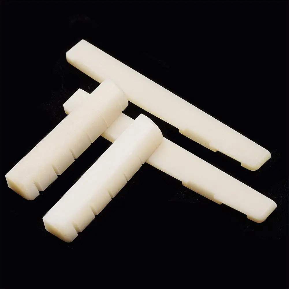 Unbleached Bone Acoustic Guitar Bridge Saddle Upper / Lower Pillow for 74mm Bridge Slot 43mm Neck Slot Guitar Luthiers Tool