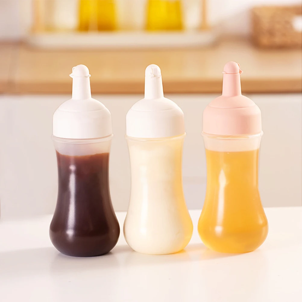 

6pcs Squeeze Bottles Leakproof Sauce Dispenser Condiment Bottle For Ketchup Mustard Salad Dressing Bbq Camping Long