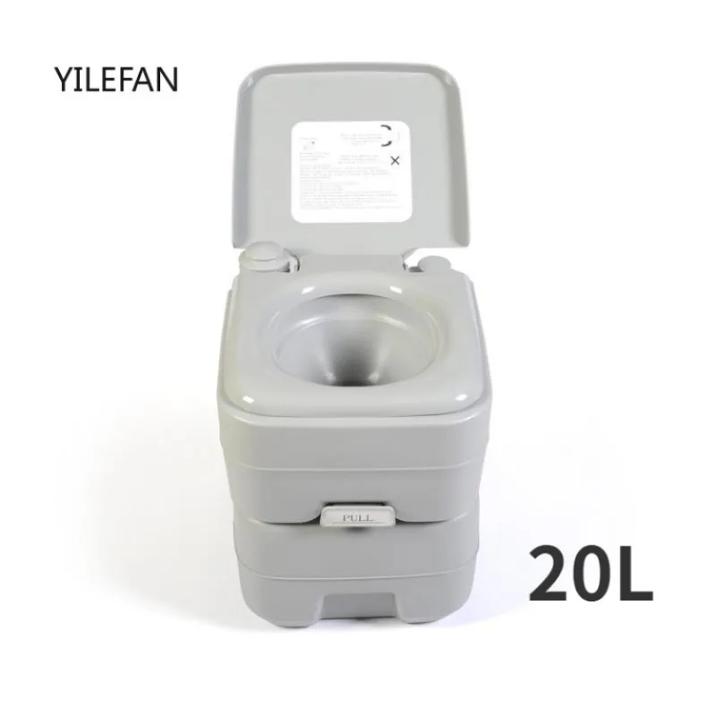 

Portable Toilet 3.96 Gallon Travel RV Potty with T-type Water Outlets Anti-Leak Handle Water Pump Rotating Spout for Camping