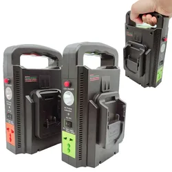 Inverter di potenza a 2 canali per batteria Makita/DeWalt/Milwaukee/Bosch da 18v a 110V/220V convertitore USB Tpye-C Power Bank