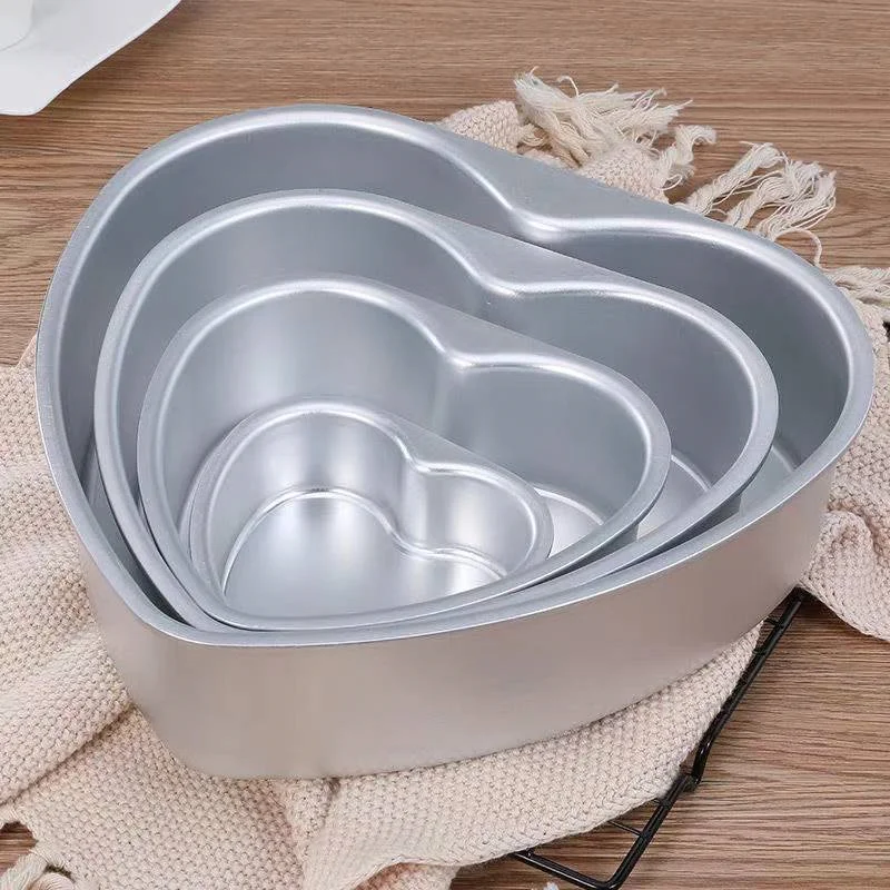 4 6 8 10in Heart Shaped Cake Mold Movable Bottom Chiffon Cake Oven Cake Mold Aluminum Alloy Cake Making Tools Baking Accessories