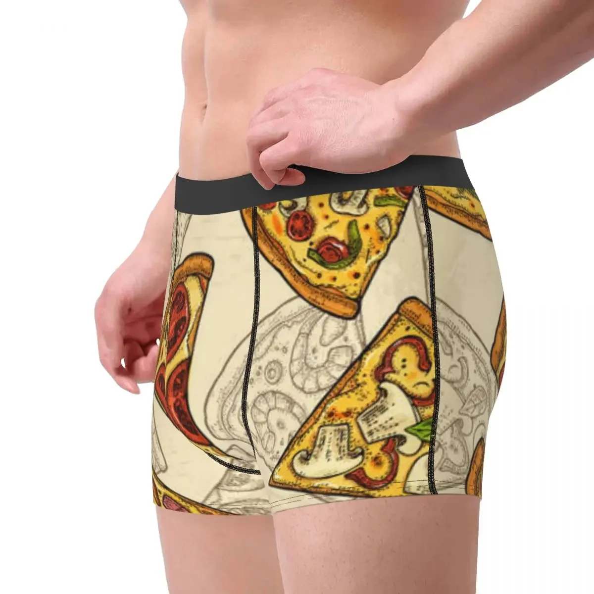 Boxershorts Men Comforable Panties Set Slice Pizza Pepperoni Underwear Man Boxer