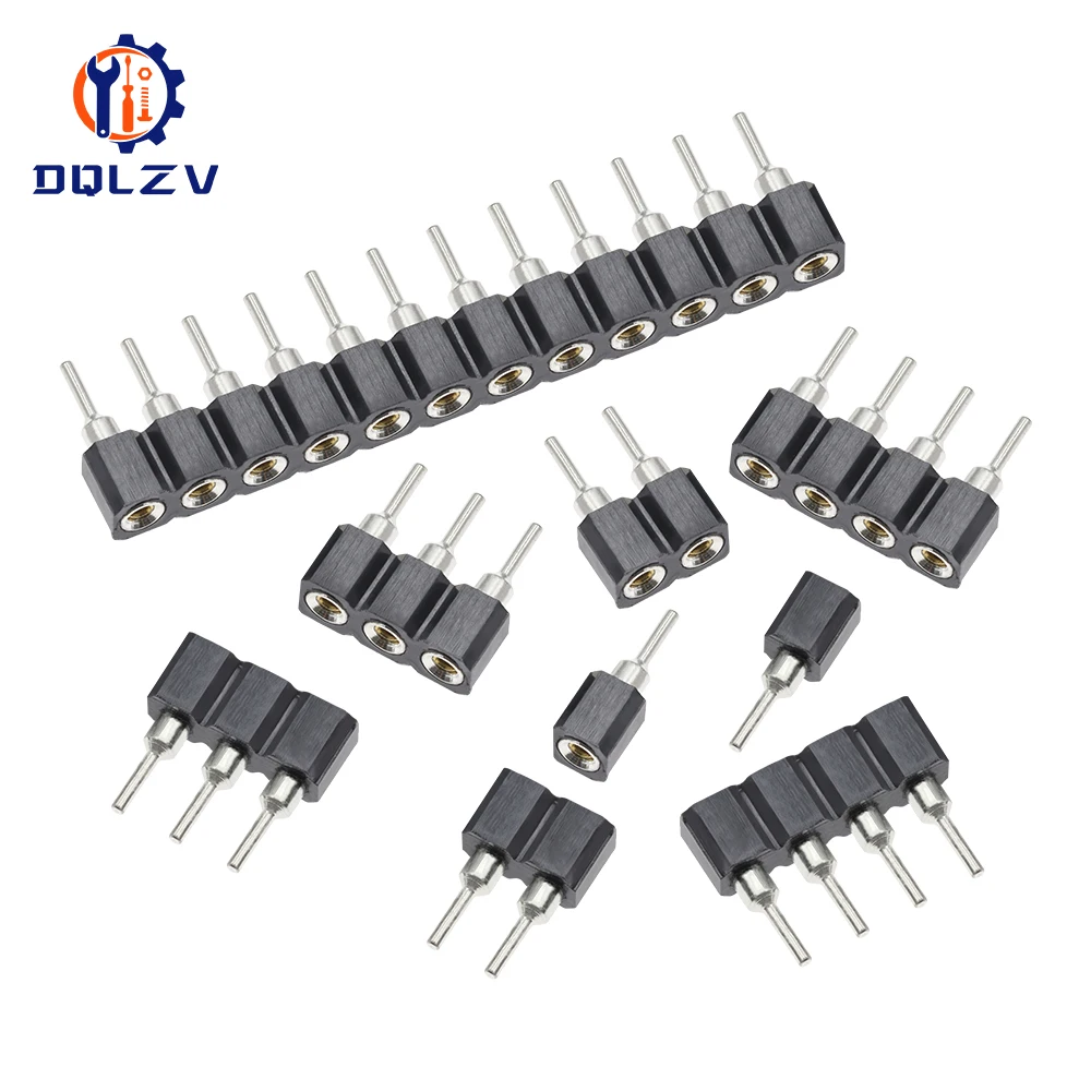 2.54MM Pitch Single Row Female SMD Straight Needle Round Hole Pin Header Copper Foot 1*2p 3p 4p 5p 6p 7p 8p 10p 40pin Connector