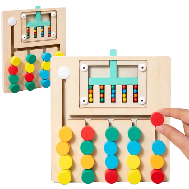 Drewniane puzzle Montessori Dopasowywanie kolorów Zabawki edukacyjne dla przedszkolaków Dopasowywanie łamigłówek Gra logiczna dla dzieci w wieku 3, 4, 5, 6 7 lat