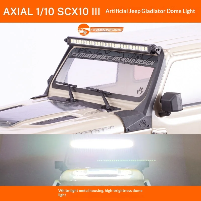 AXIAL 1/10 SCX10 III Jeep Gladiator Roof Light Bar LED Spotlight Upgrade Parts Accessories DIY Kit Set for RC Car Crawler