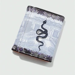Goth 1pc Gothic Style Dark Snake Printed Wallet New Fashion Vintage Coin Purse Leather Mens Aesthetic Short Card Wallet