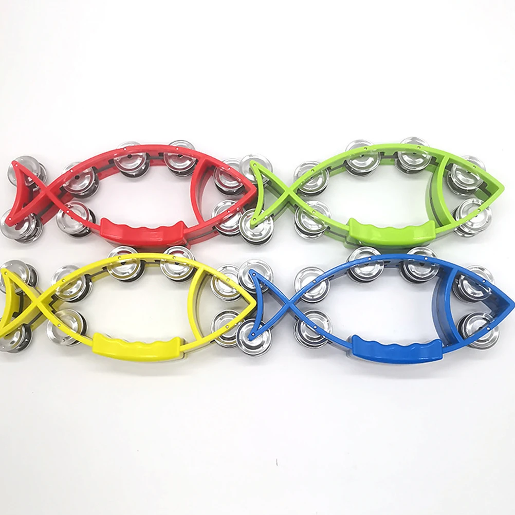 4 Uds. Instrumento Musical de anillo de mano para niños, juguete de percusión para bebés, pandereta portátil para niños puesta en escena