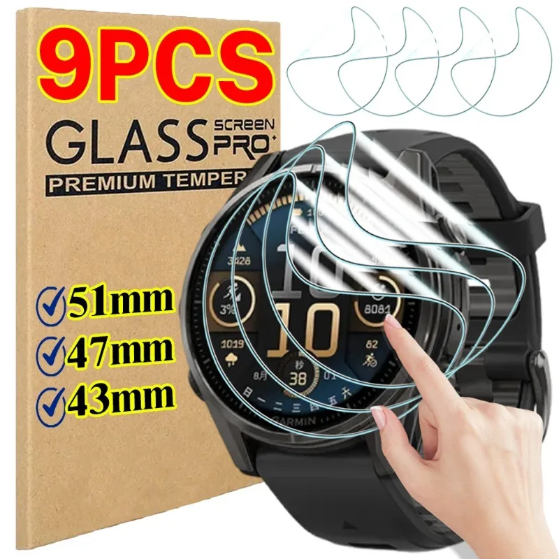 

3/6/9Pcs Hydrogel Film for Garmin Watch Fenix 8 43/51/47mm Smartwatch Anti-scratch Screen Protector for Garmin Fenix8 Soft Films