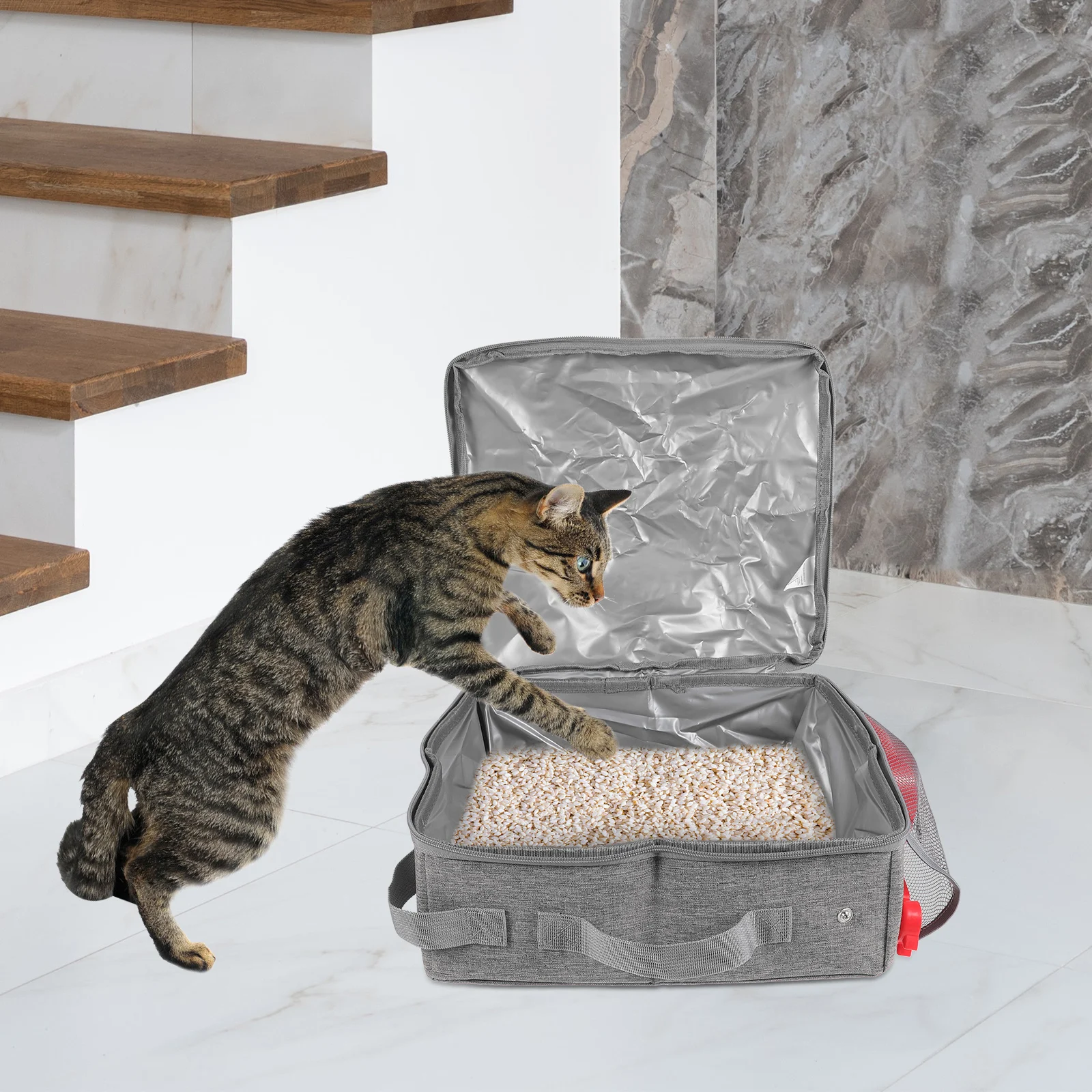 

Foldable Cat Box 30x30cm Portable Waterproof Oxford Cloth Travel Lightweight for Cat Travel Toilet Cats Pet Supplies
