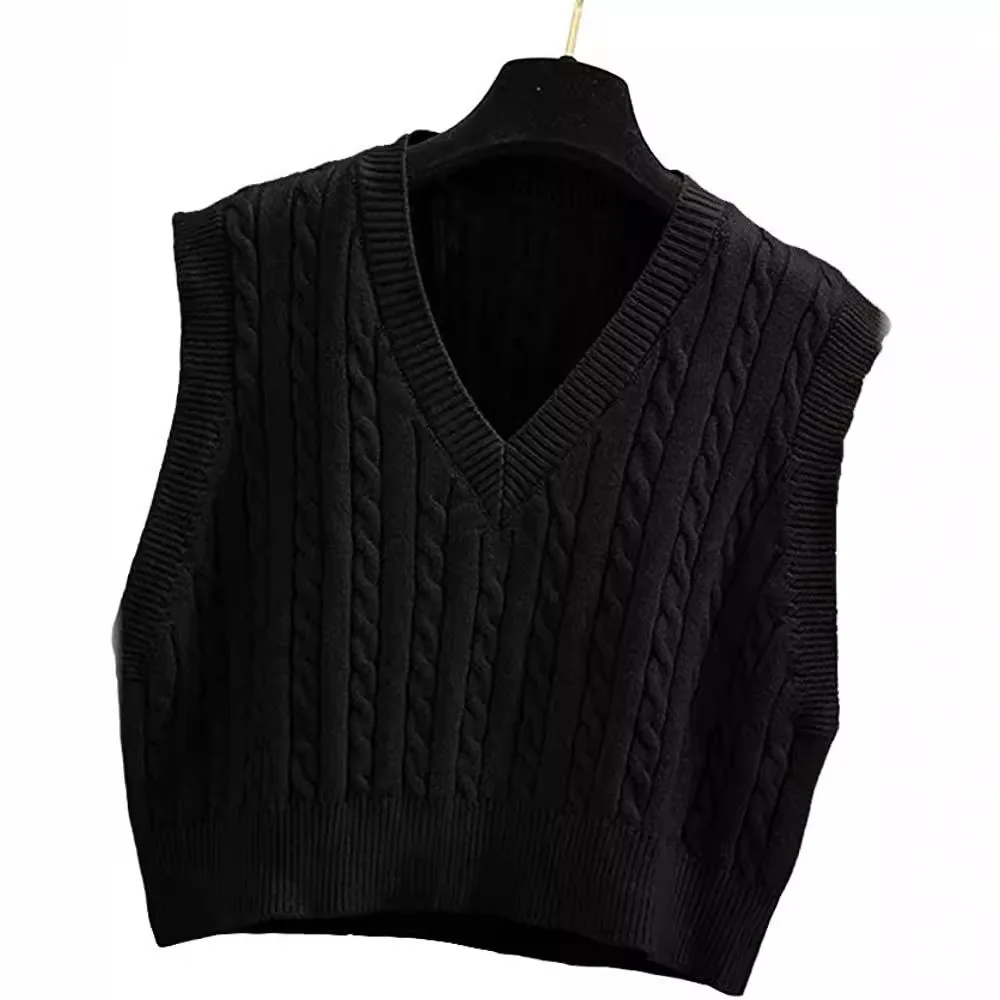 

New Women's Sweater Top Faionable Fem Clothing Vest Pure Color Design Triacetate Fiber 00% Spring Seasonal