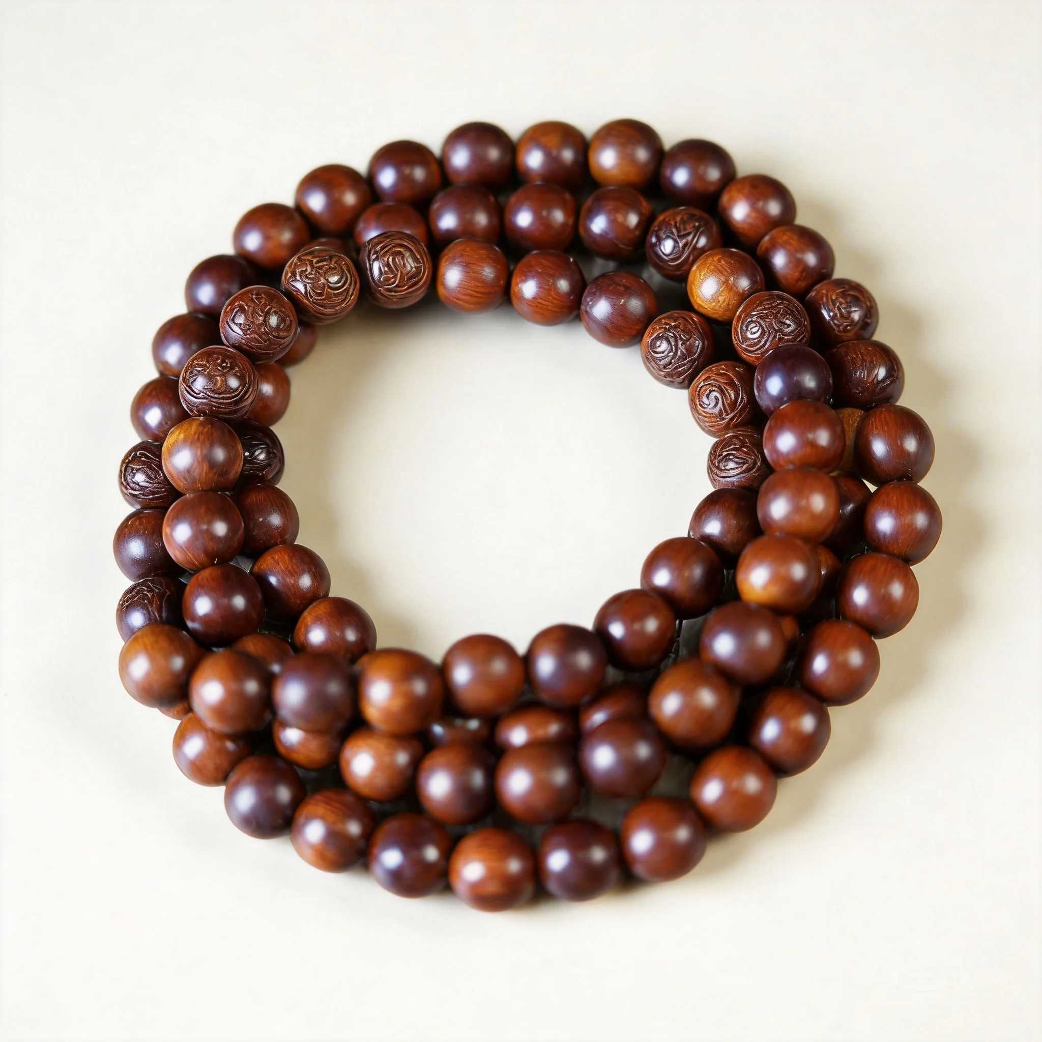 Chinese Style Thunder Struck Jujube Wood 108 Mala Prayer Beads Bracelet Lucky Blessing Wealth Attracting Good Fortune Multiple