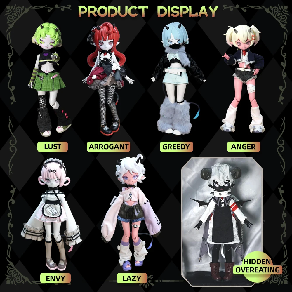 متوفر في المخزون قرون الشيطان الأصلية Bjd صندوق أعمى 1/8BJD دمية متحركة حلية لعبة عصرية إبداعية دمية رائعة هدايا للأولاد والبنات