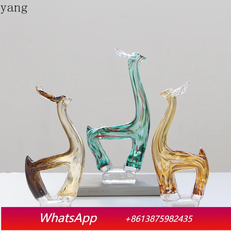 

LMM Modern Creative Art Glazed Animal Ornament Living Room Entrance TV Cabinet