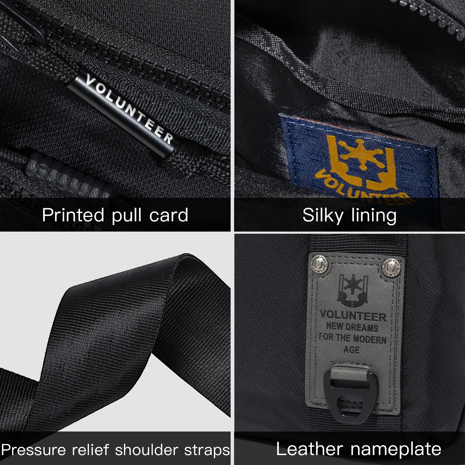 Volunteer 3L Men's Crossbody Shoulder Phone Bag Casual Small Waterproof Bag Male Simple Oxford Cloth Sling Bag Men 1809-13