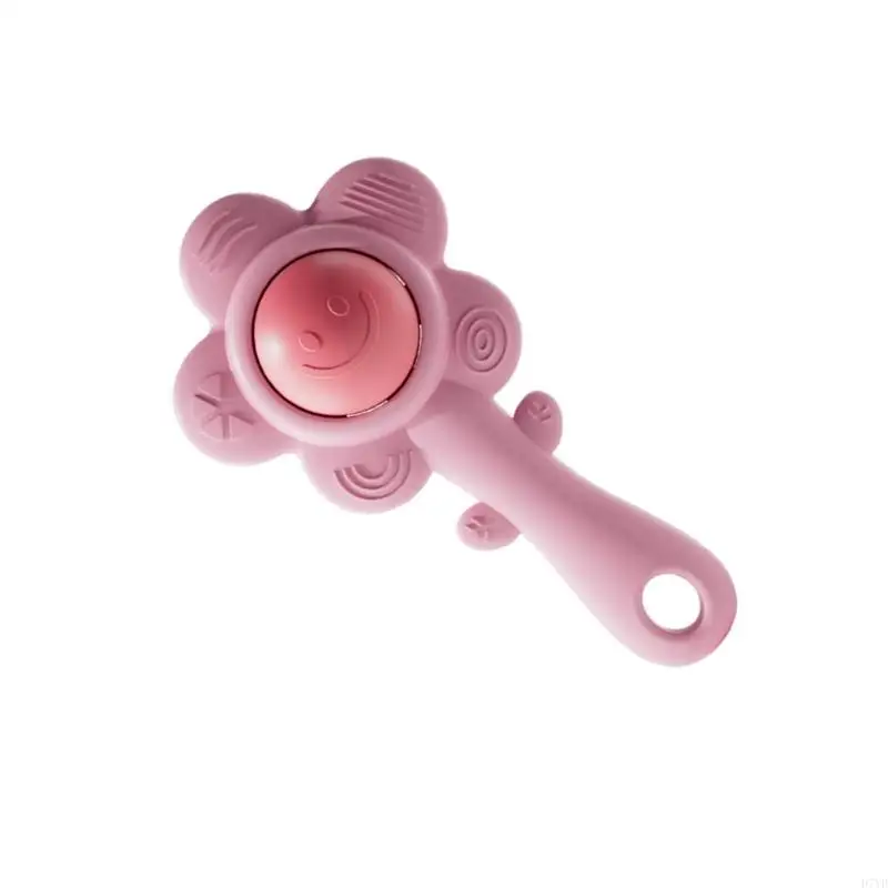 D7yd عباد الشمس شكل طفل Teether حشرجة الطفل لطفلي تنمية مهارة الحركية الدقيقة