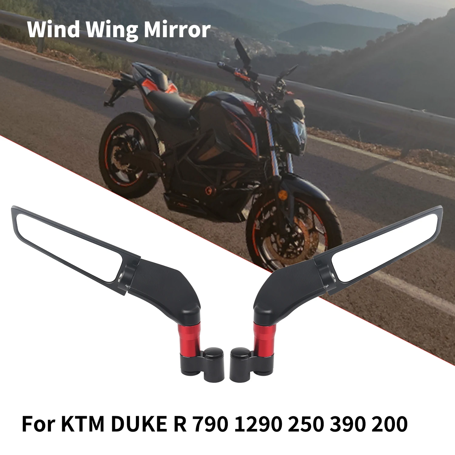 For KTM 250 390 200 690 125 990 SUPER DUKE R 790 1290 Universal Motorcycle Mirror Wind Wing side Rearview Reversing mirror