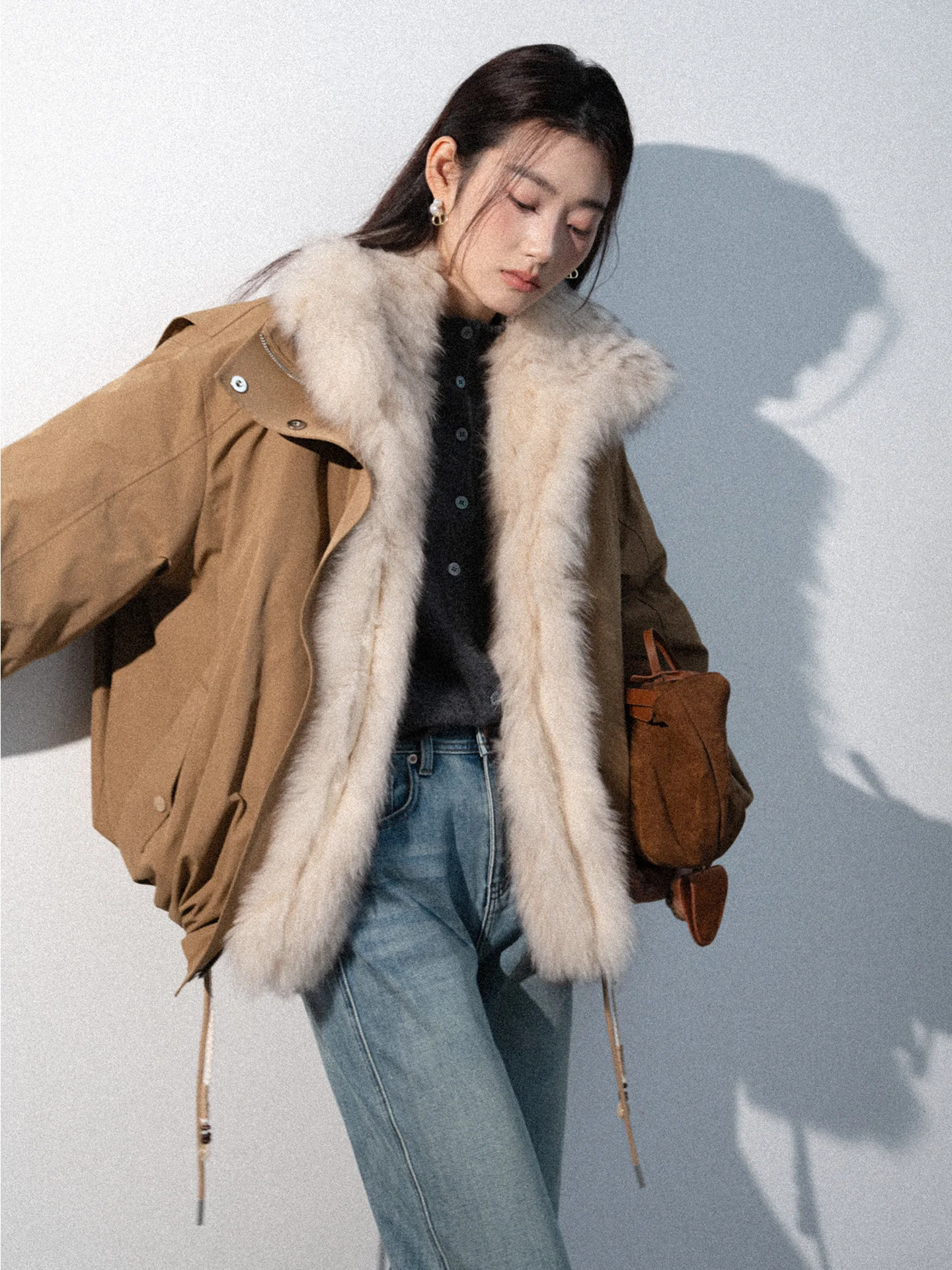 

Женская парка Subtiel с отстегивающимся меховым воротником, износостойкая ткань, 90% белый пух, теплая утолщенная куртка