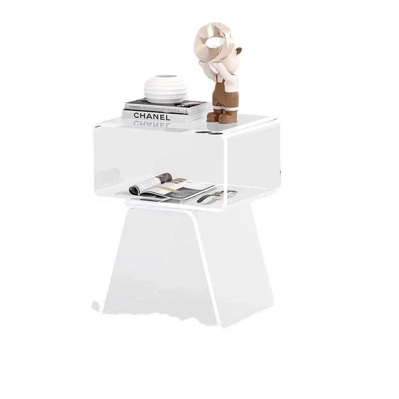 

Acrylic coffee table transparent light luxury simple wind small bedside table storage cabinet