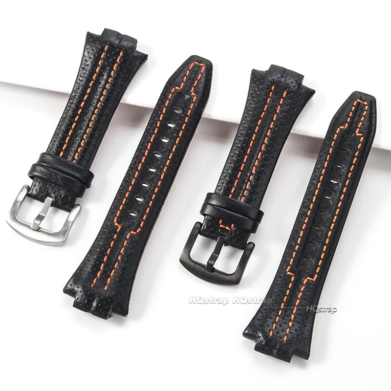 15x27mm Genuine Leather Watchband for Seiko SNL021P1 SNL017P1 SNA595P2 SNL029P2 Waterproof Wristband Replacement Bracelet Belt