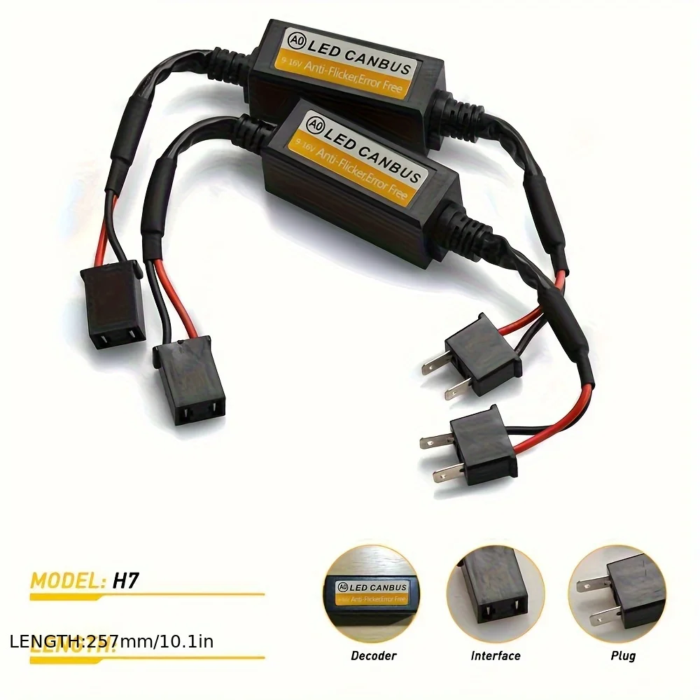 2 Stück LED-Autoscheinwerferlampen H7 H4 H11 H8 9005 HB3 9006 HB4 H1 H3 Decoder-Kabelbaum Canbus-Decoder Fehlerfrei Lastumwandlung