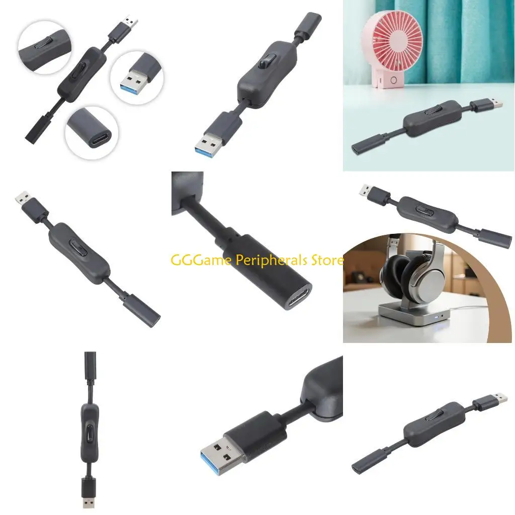 

U55B USB3.0 Male to Type C Female Extender Cord with Switches for PC Desktop