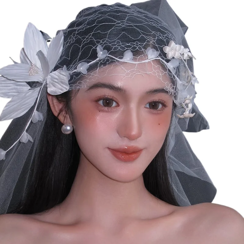 bridal-headgear-korean-mori-flower-hat-yarn-edge-clip-retro-style-elegant-temperament-hair-accessories