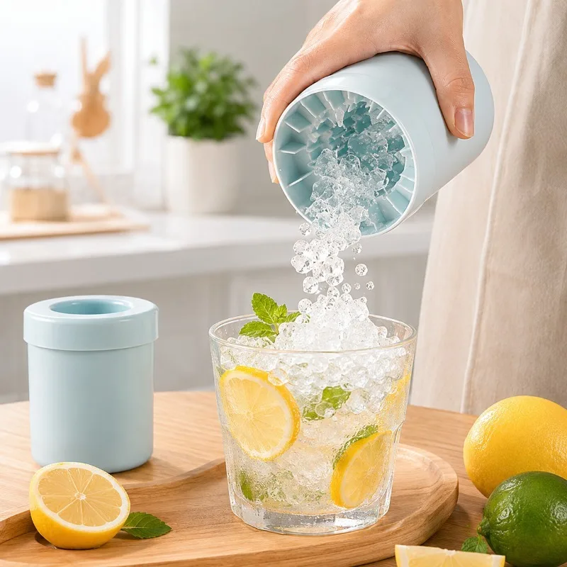 Silicone Ice Bucket Round Ice Mold Sphere Ice Ball Maker Pinch Squishy Stress Relief Ice Cube Maker Silicone Molds Barware Tools
