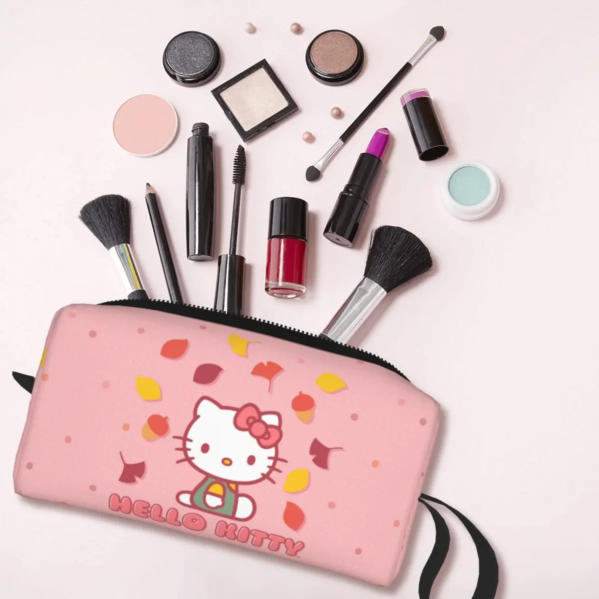 Hello Kitty tas kosmetik กระเป๋าแต่งหน้าผู้หญิงกระเป๋าจัดระเบียบกระเป๋าเข้าห้องน้ำกันน้ำสำหรับการเดินทาง