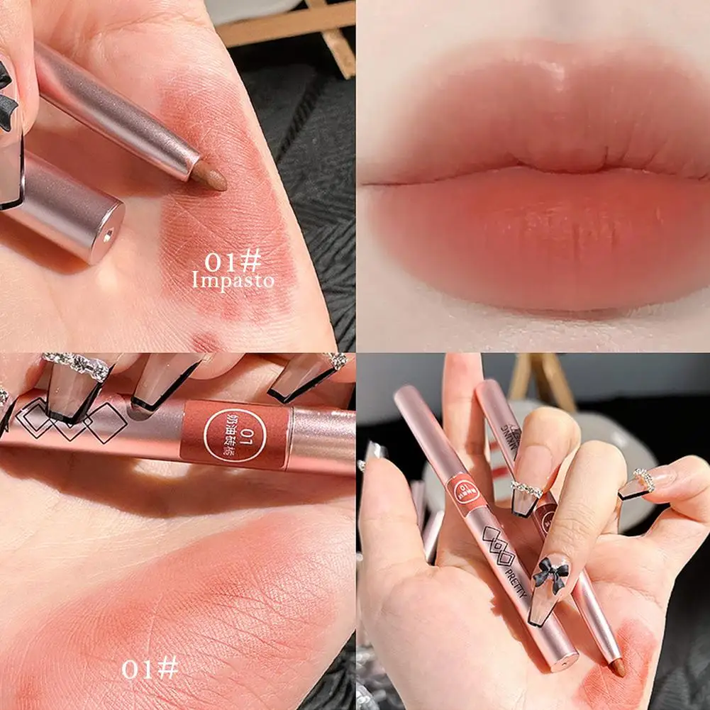 Rotar lipliner à prova dwaterproof água duradoura hidratante fosco forro batom lábio encantador caneta lápis linha contorno cosméticos y8j2