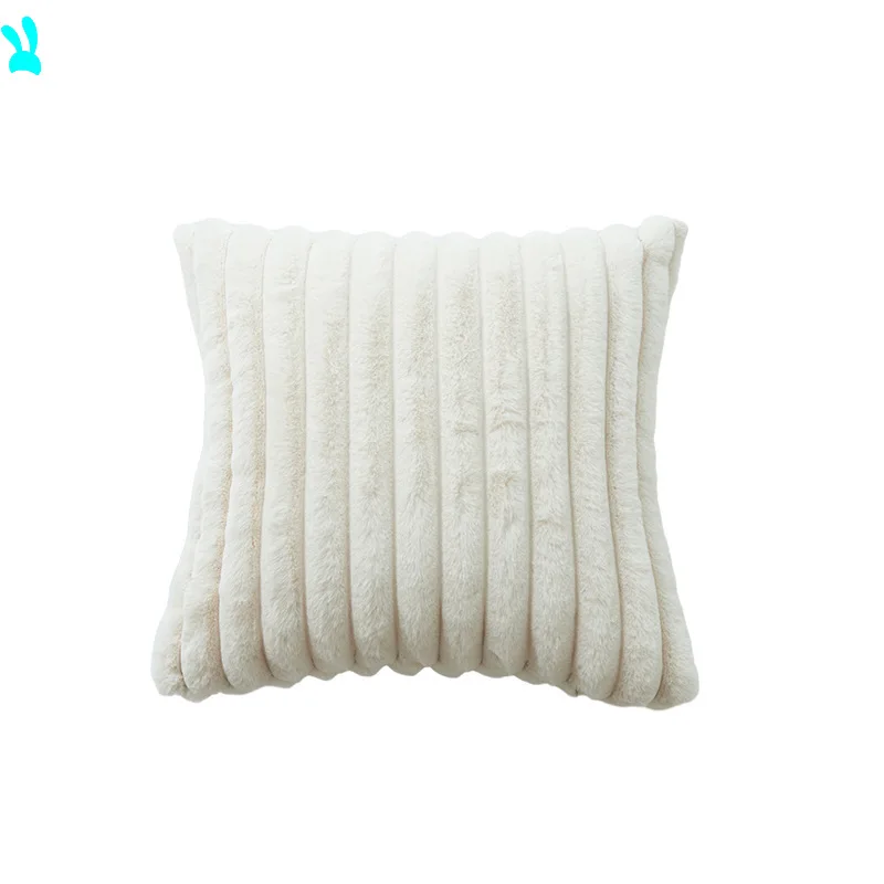 Double Sided Wide Edge Thick Soft Plush Cushion Covers Vintage Solid Color Pillowcase  Decorative pillows for sofa