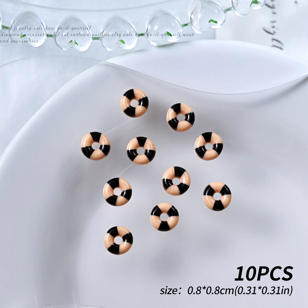 10Pcs/Lot 3D Kawaii Brown Kitty Cat Nail Charms Cartoon Resin Tanning Kitty Nail Art Decor 8-10mm Kawaii KT Cat Manicure Parts