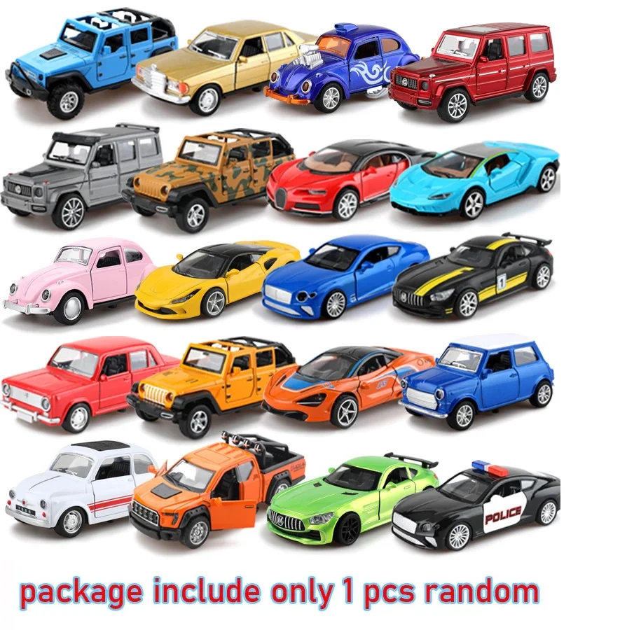 1pc random Scale 1:64 Alloy Toy Car Model Metal + ABS Simulation SUV Sports Racing Car Model kids Sales Toys Boys Diecast