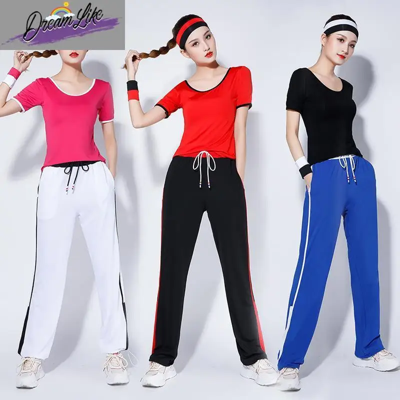 

Qui Dry Dance Costume Women's Faionable Square Dance Outfit Summer Cotton Blend Tee Acetate Fiber Stage Performance Wear